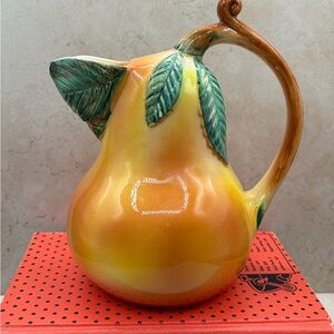 Vintage 1990's  Ancora Pear Fruit Pitcher " Salute Italia Series" 64 fl oz